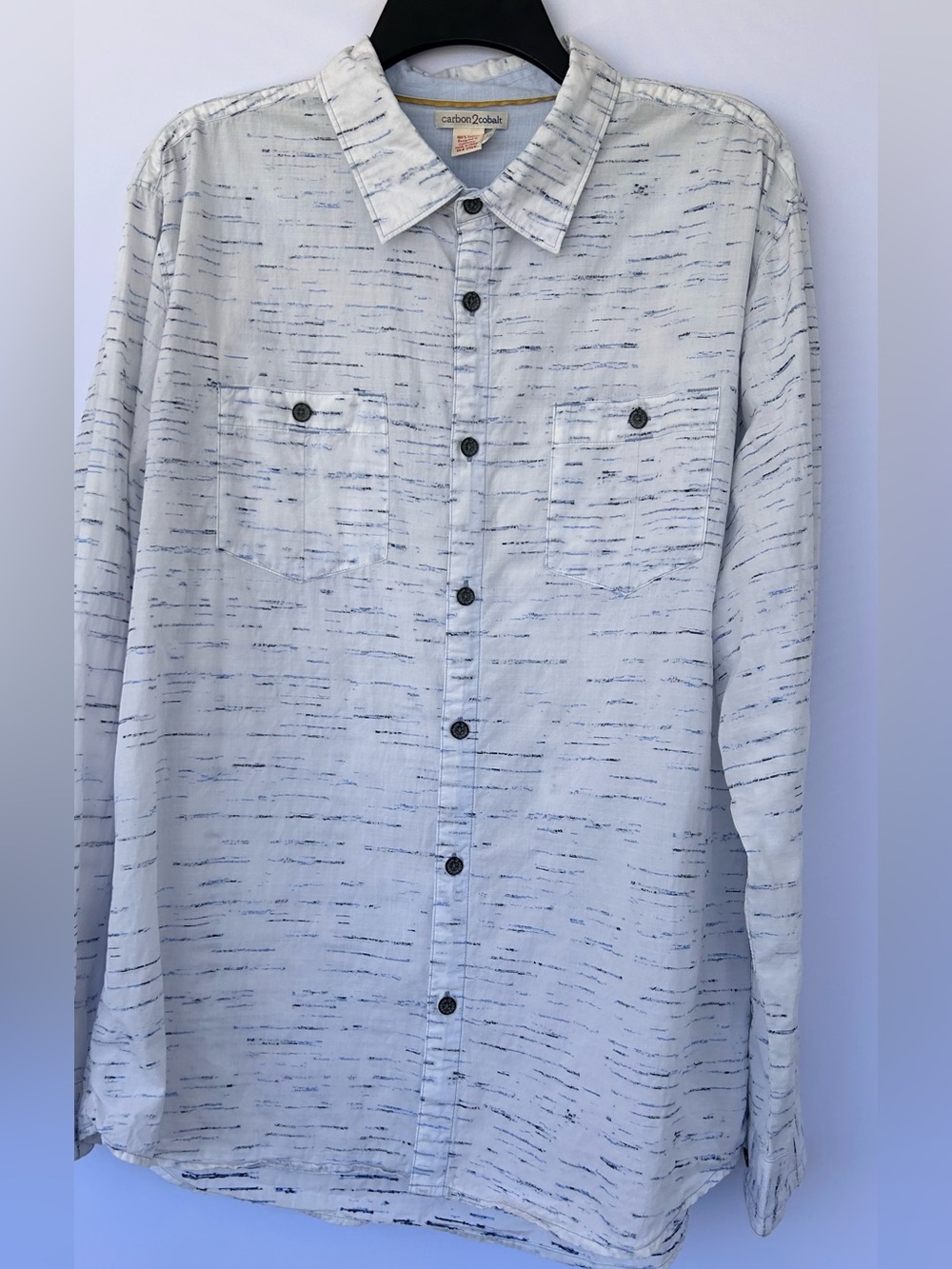 Carbon 2 Cobalt Men’s Creekside Button Up Shirt Long‎ Sleeves Size Large